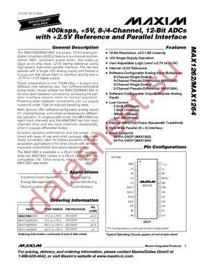 MAX1264BCEG+ datasheet  